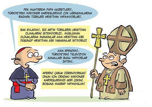 sömürge medya papa hristiyan karikatür